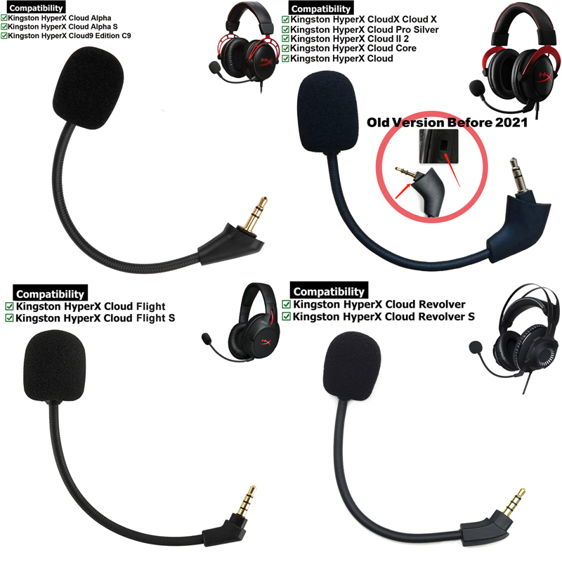 สายเคเบิลไมโครโฟน 3.5 มม. แบบเปลี่ยน สําหรับหูฟัง HyperX Cloud 2 II X Core Pro Cloudx Revolver Flight Alpha S Cloud9 C9