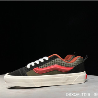 Vans Knu-Skool VR3 LX รองเท้าผ้าใบลําลอง ข้อสั้น สีดํา สีแดง