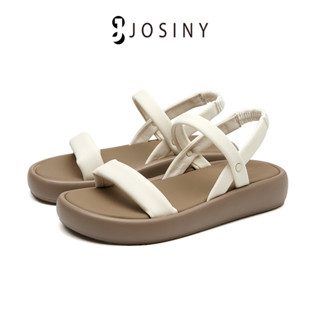 JOSINY ใหม่ รองเท้าแตะแพลตฟอร์มลําลอง ส้นแบน เหมาะกับเดินชายหาด แฟชั่นฤดูร้อน สําหรับสตรี 2023