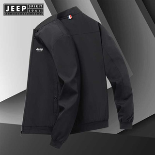 Jeep SPIRIT 1941 ESTD เสื้อแจ็กเก็ต คอปกตั้ง เข้ารูป แฟชั่นฤดูใบไม้ร่วง สําหรับผู้ชาย