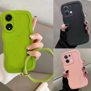 เคสโทรศัพท์มือถือนิ่ม ลายเด็กผู้หญิง สีเขียว พร้อมสายคล้อง สําหรับ oppo a98 5g reno 8 5g reno 8 pro 5g