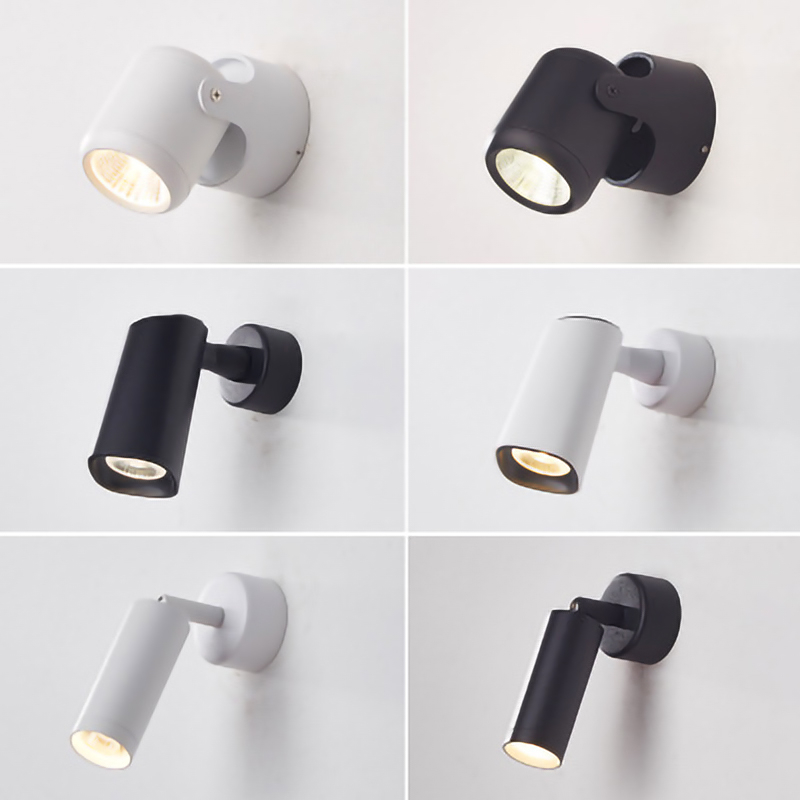 โคมไฟสปอตไลท์ LED COB อะลูมิเนียม สไตล์นอร์ดิก โมเดิร์น หมุนได้ สําหรับติดตกแต่งผนังห้องนอน ห้องนั่งเล่น ข้างเตียง