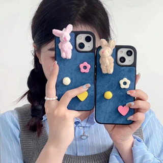 เคสโทรศัพท์มือถือ กันลื่น ลายกระต่ายน่ารัก สําหรับ iPhone 15 Pro max 15 Pro 15 14Pro max 14Pro iPhone 14 iPhone13 Pro iPhone 13Pro max iPhone12 Pro 11