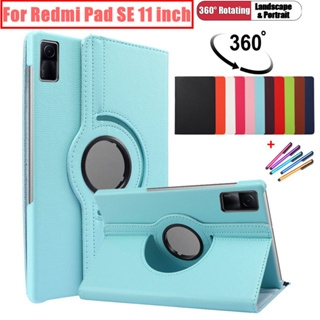 เคสแท็บเล็ตหนัง PU ฝาพับ หมุนได้ 360 องศา ตั้งหลับ ปลุกได้ 11 นิ้ว สําหรับ Xiaomi Redmi Pad SE 11 นิ้ว 2023