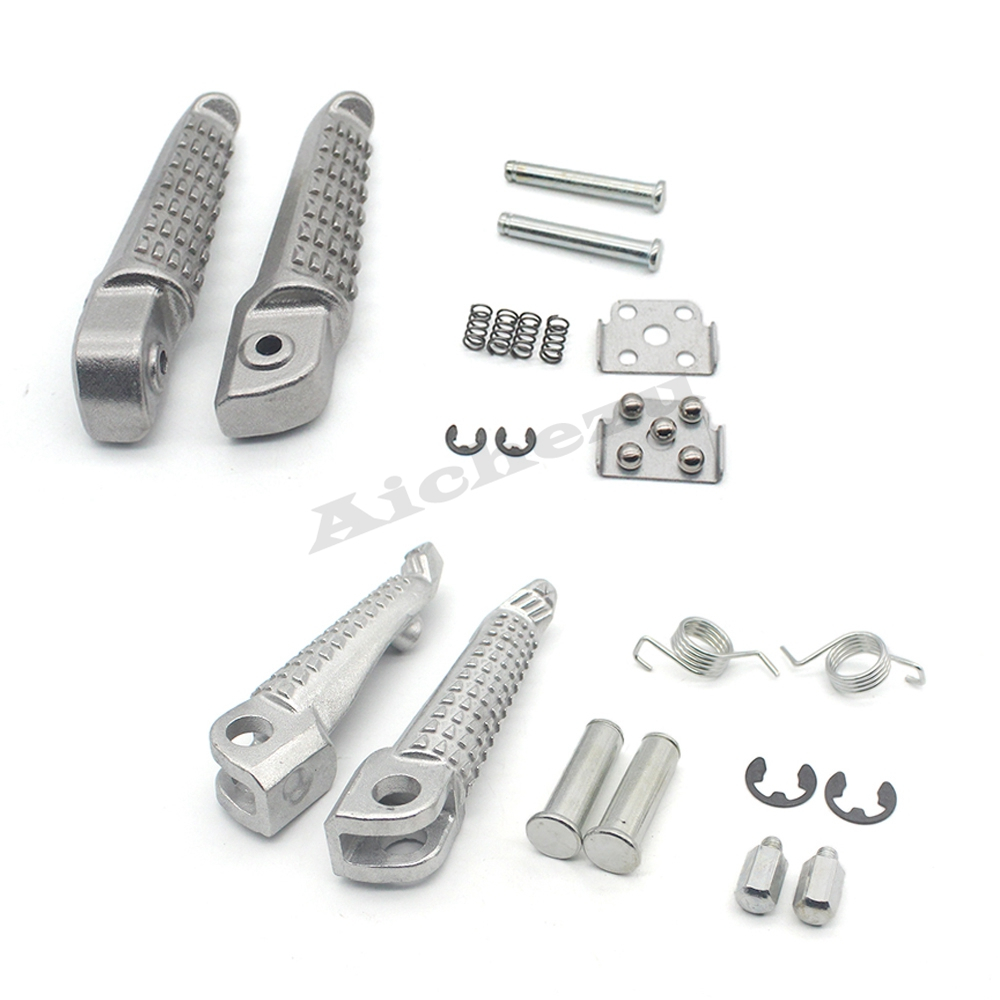 ที่พักเท้ารถจักรยานยนต์ ด้านหน้า และด้านหลัง สีเงิน สําหรับ Kawasaki Ninja Z750 Z800 Z1000 SX ER6F E