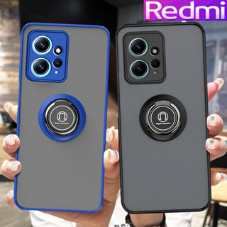 Redmi Note 12 Pro Plus Note 12S Note 12 Turbo Note 11 Pro Note 11S Redmi 12C เคสโทรศัพท์กันกระแทกเคลือบด้านโปร่งแสงพร้อมขาตั้งโลหะ