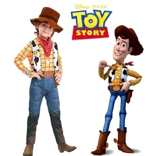 ชุดเดรสแฟนซี ลายการ์ตูนวัว Woody Deluxe สําหรับเด็กผู้ชาย งานปาร์ตี้วันเกิด