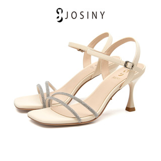 JOSINY 2023 ใหม่ รองเท้าส้นสูง ประดับพลอยเทียม มีสายเข็มขัดรัดข้อเท้า สไตล์แฟรี่