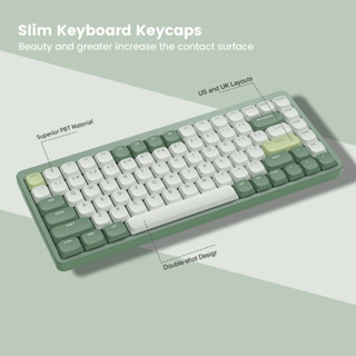 ปุ่มกดคีย์บอร์ด PBT ธีมสีเขียวนม สําหรับ K3 NuPhy