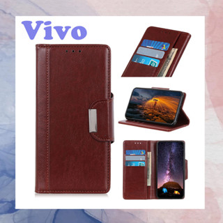 Vivo V29 Y27 Y36 V27 V25 Pro V23 V23e X90 Pro 5G Y35 Y22 Y22S T1X Y16 Y02S Y33S Y33T Y21 Y21T Y20 Y20S Y20SG Y12A Y12S เคสหนังฝาพับกล่องใส่บัตรโทรศัพท์