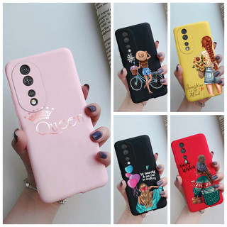 Pretty Girls เคสซิลิโคนนิ่ม เนื้อแมตต์ ป้องกันกล้อง สําหรับ Honor 80 Honor80