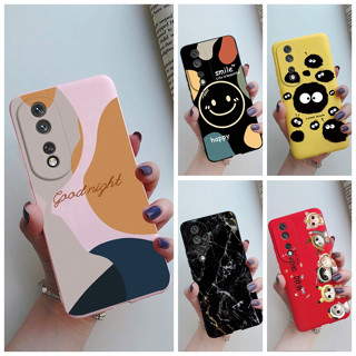 เคสโทรศัพท์มือถือ ซิลิโคนนิ่ม ผิวด้าน กันกระแทก พิมพ์ลาย สีสันสดใส สําหรับ Honor 80 Pro 80Pro