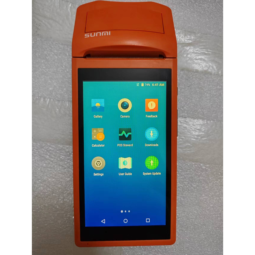 Sunmi V1 WCDMA มือสอง พร้อมเครื่องพิมพ์ Android Terminal Machine POS PDA