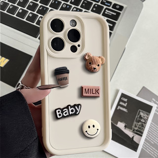 เคสโทรศัพท์มือถือ กันกระแทก ลายหมีกาแฟ 3D สีพื้น สําหรับ Huawei NOVA7 NOVA7SE NOVA8 NOVA9 NOVA9SE NOVA10 NOVA10PRO P30 P30PRO P40 P40PRO