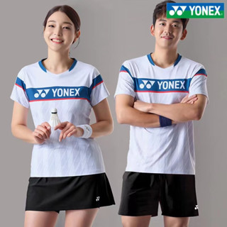 Yonex เสื้อกีฬาแบดมินตัน เสื้อวิ่ง แขนสั้น สําหรับผู้ชาย และผู้หญิง