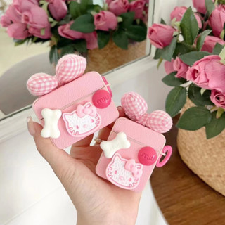 เคสหูฟัง กันลื่น กันน้ํา ประดับโบว์น่ารัก สําหรับ AirPods 1 2 Pro Pro 2 3