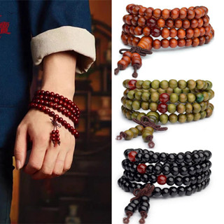 สร้อยข้อมือ ลูกปัดไม้จันทน์เทียม 108 6 มม. 1 ชิ้น
