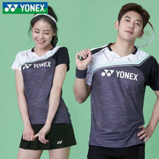 Yonex ชุดกีฬาแบดมินตัน แขนสั้น สําหรับเด็กผู้ชาย และผู้หญิง