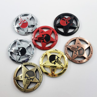 1 x โลหะ Harley Skull Punisher Star โลโก้มอเตอร์รถจักรยานตกแ…