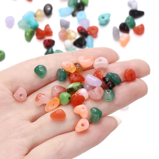 100 ชิ้นอะคริลิคเลียนแบบหินธรรมชาติลูกปัดไม่สม่ําเสมอ Perforated ลูกปัดสําหรับเครื่องประดับ DIY ทําสร้อยข้อมือสร้อยคอ