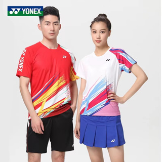 Yonex เสื้อกีฬาแบดมินตัน คอกลม แขนสั้น แบบแห้งเร็ว สําหรับผู้ชายและผู้หญิง