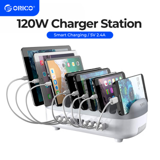 Orico แท่นชาร์จ USB 10 พอร์ต 120W 5V 2.4A สําหรับบ้าน สํานักงาน บาร์ โรงแรม ล็อบบี้ ร้านอาหาร (DUK-10P)