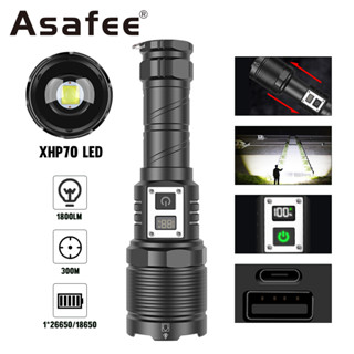 Asafee 8120 XHP70 ไฟฉาย 30W LED 18650 แบตเตอรี่ 26650 1800LM แบบพกพา สําหรับปีนเขา กลางแจ้ง