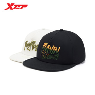 Xtep หมวกเบสบอล ขนาดใหญ่ สีขาว สไตล์อเมริกัน