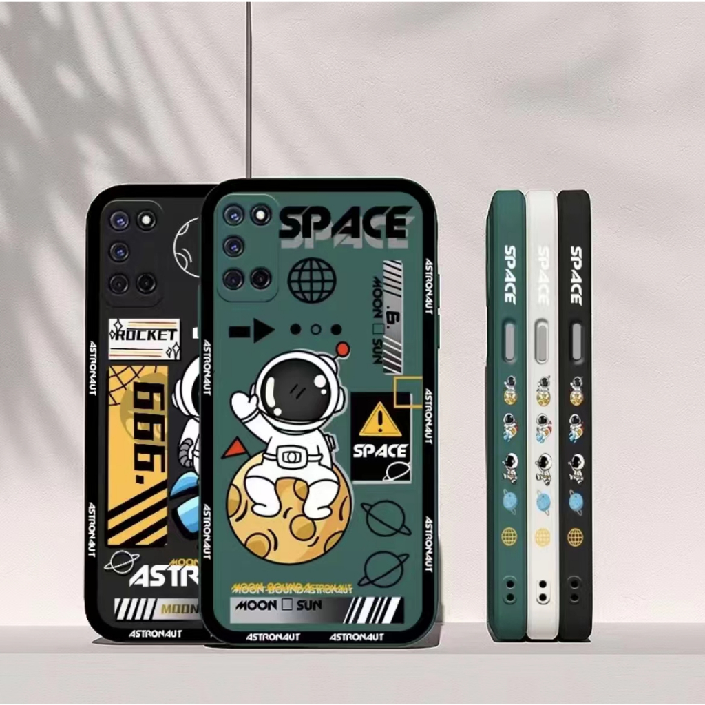 เคส Realme 3 3 Pro 11 4G C51 C36 Narzao 60 Pro 3i ซิลิโคนนักบินอวกาศนั่งลูกบอลกรณีโทรศัพท์ป้องก