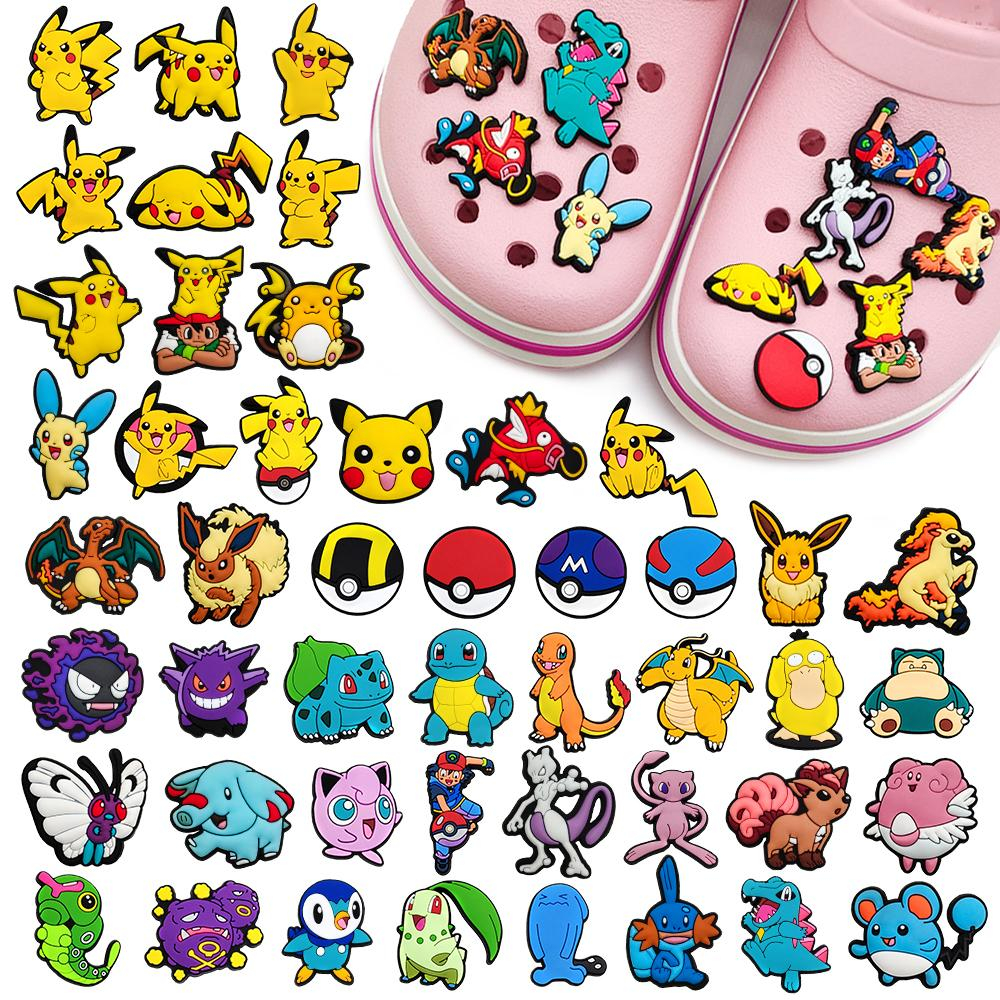 ขายดี เข็มกลัด ลายการ์ตูนโปเกม่อน jibbitz สําหรับตกแต่งรองเท้า crocs DIY 1 ชิ้น
