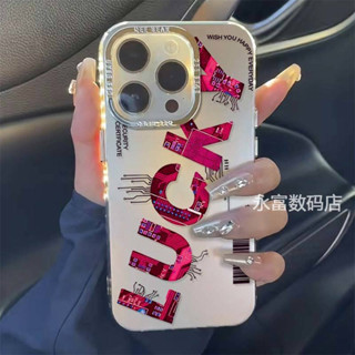 พร้อมส่ง เคสโทรศัพท์มือถือ ชุบไฟฟ้า ลายตัวอักษรภาษาอังกฤษ สําหรับ Apple iPhone 14Promax 13 12 11 7p