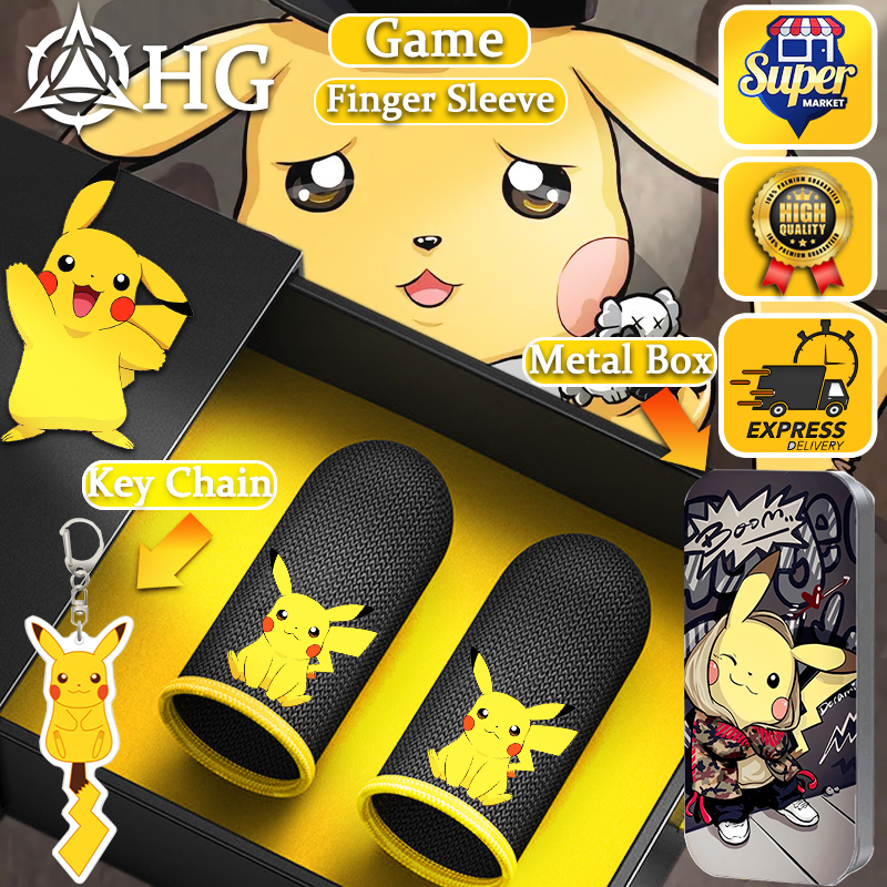 【ฟรีของขวัญ】HG Pikachu ถุงมือเล่นเกมมือถือ กันเหงื่อ 1 คู่ (2 ชิ้น)