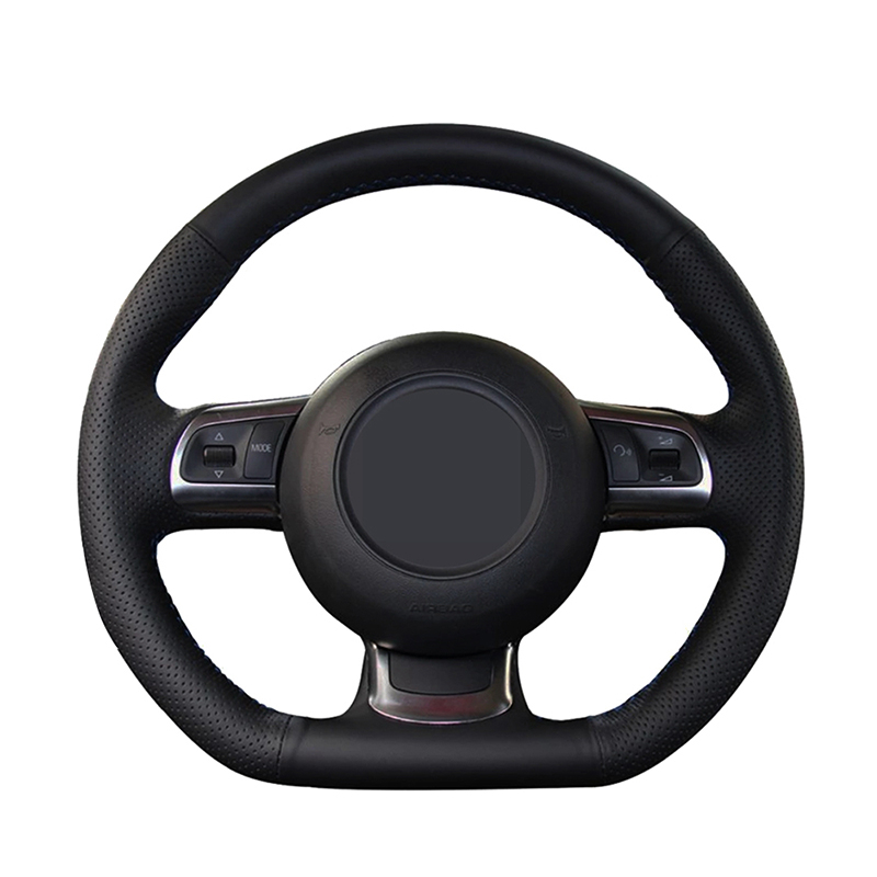 ฝาครอบพวงมาลัยหนัง DIY ทําด้วยมือฝาครอบพวงมาลัยแบบกําหนดเองเข้ากันได้ Audi A3 S3 (8P) Sportback 2008