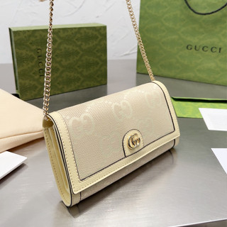 Guccis ใหม่ กระเป๋าสะพายไหล่ แต่งสายโซ่คล้อง อเนกประสงค์ สไตล์คลาสสิก