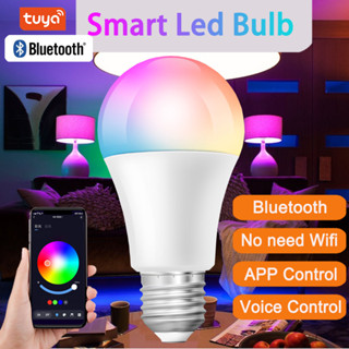 Tuya E27 หลอดไฟอัจฉริยะ LED บลูทูธ 6W 10W RGB เปลี่ยนสีได้ หรี่แสงได้ ควบคุมผ่านแอพ