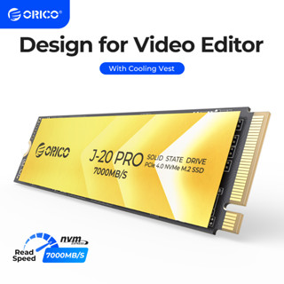 Orico M.2 NVMe SSD 512GB 1TB 2TB PCIe 4.0 NVMe Gen4x4 ไดรฟ์โซลิดสเตทภายใน M.2 M Key 2280 มม. SSD พร้อมเสื้อกั๊กระบายความร้อน สําหรับวิดีโอ Editor (J20PRO)