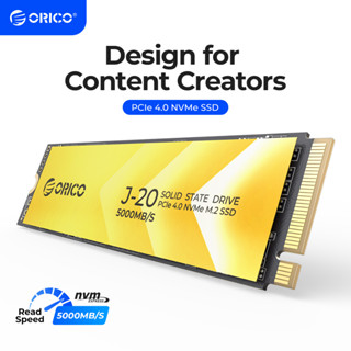 Orico M.2 NVMe SSD 512GB 1TB 2TB PCIe 4.0 NVMe Gen4 x3 ไดรฟ์โซลิดสเตตภายใน และแล็ปท็อป PC M.2 M Key 2280 มม. SSD พร้อมเสื้อกั๊กระบายความร้อน สําหรับเครื่องสร้างคอนเทนต์ (J20)