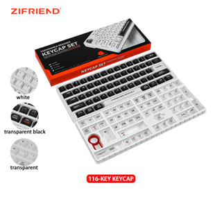 Zifriend ปุ่มกดคีย์บอร์ด แบบใส 116 คีย์ MDA PBT สําหรับคีย์บอร์ด DIY