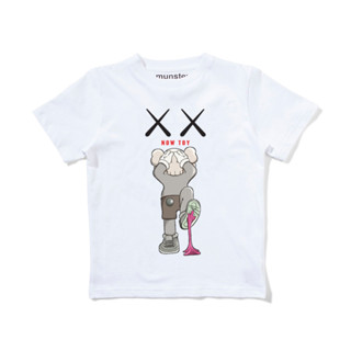 Uniqlo Kaws เสื้อยืดแขนสั้น ผ้าฝ้ายแท้ ทรงหลวม ขนาดใหญ่ สไตล์ฮ่องกง สําหรับผู้ชาย