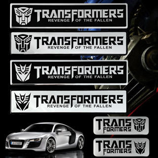 สติกเกอร์อลูมิเนียม ลายตราสัญลักษณ์ Transformers 3 มิติ สําหรับติดตกแต่งรถยนต์