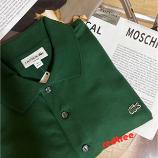 เสื้อโปโลสําหรับผู้ชายผ้าฝ้ายสํานักงานแขนสั้น Lacoste เสื้อโปโล สําหรับผู้ชาย