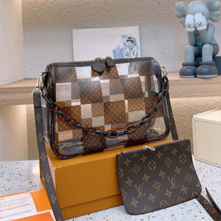 Lv ใหม่ กระเป๋าเจลลี่ อเนกประสงค์ แฟชั่นยอดนิยม สําหรับชายหาด