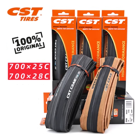 CST ยางจักรยาน Super Light Road 70023C/25C/28C/40C ยางขอบสีเหลือง Fixed Gear Fixie retro ยางพับทนแทง 120PSI