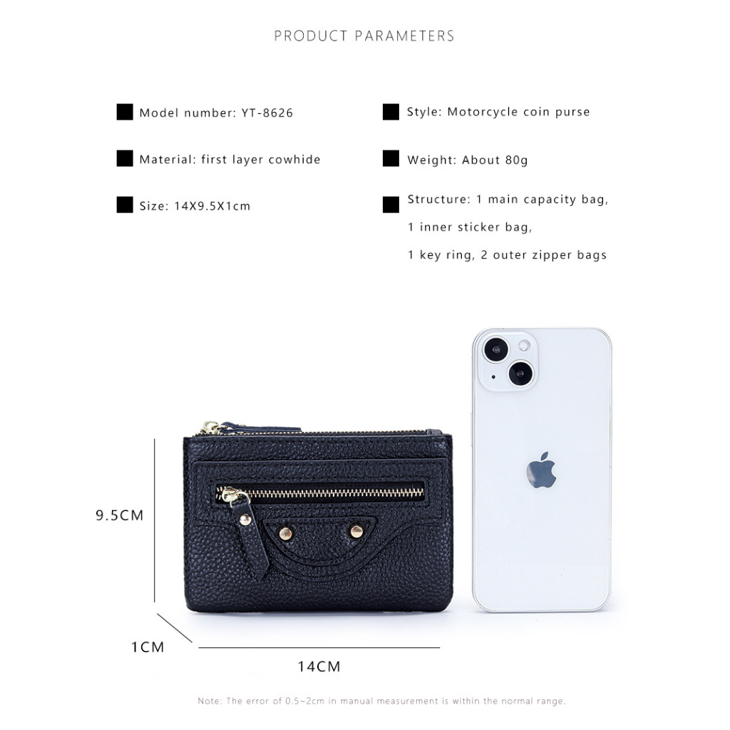 ชั้นแรก หนังวัว กระเป๋าใส่เหรียญผู้หญิงหนังแท้สั้นเหรียญกระเป๋าสไตล์ใหม่แฟชั่นกระเป๋าสตางค์มัลติฟังก์ชั่ D039 - รูปที่ 7