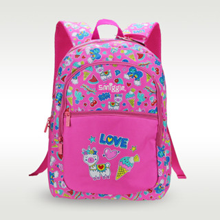 Australia smiggle ของแท้ กระเป๋าเป้สะพายหลัง กระเป๋านักเรียน ลายอัลปาก้า ไอศกรีม ความจุขนาดใหญ่ 16 นิ้ว สําหรับเด็ก 7-10 ปี