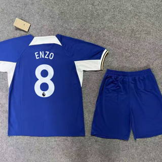 เสื้อกีฬาแขนสั้น ลายทีม Chelsea 2023/24 สําหรับเด็ก และผู้ใหญ่ ENZO Silva STERLING