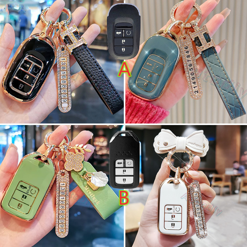 เคสกุญแจรีโมทรถยนต์ 4 ปุ่ม สําหรับ Honda Civic FC FE 1.5E 1.5V 1.5RS HRV Jazz CRV Civic City Accord 