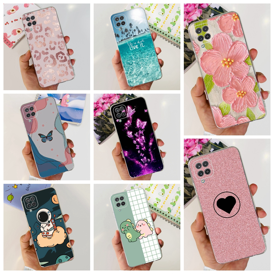 เคสโทรศัพท์มือถือแบบนิ่ม ลายดอกไม้ แฟชั่น สําหรับ Samsung Galaxy A12 Case A125 SM-A125F M12 SM-M127F