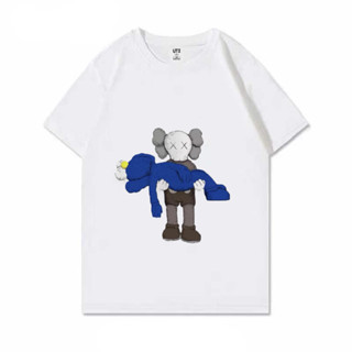 Uniqlo Kaws เสื้อยืด แขนสั้น ผ้าฝ้าย ทรงหลวม แฟชั่นใหม่ สําหรับเด็กผู้ชาย