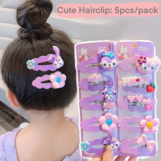 กิ๊บติดผม ลายการ์ตูนน่ารัก 5 ชิ้น และเนคไทโบว์น่ารัก ปรับได้ สไตล์เกาหลี เครื่องประดับผม สําหรับเด็กผู้หญิง